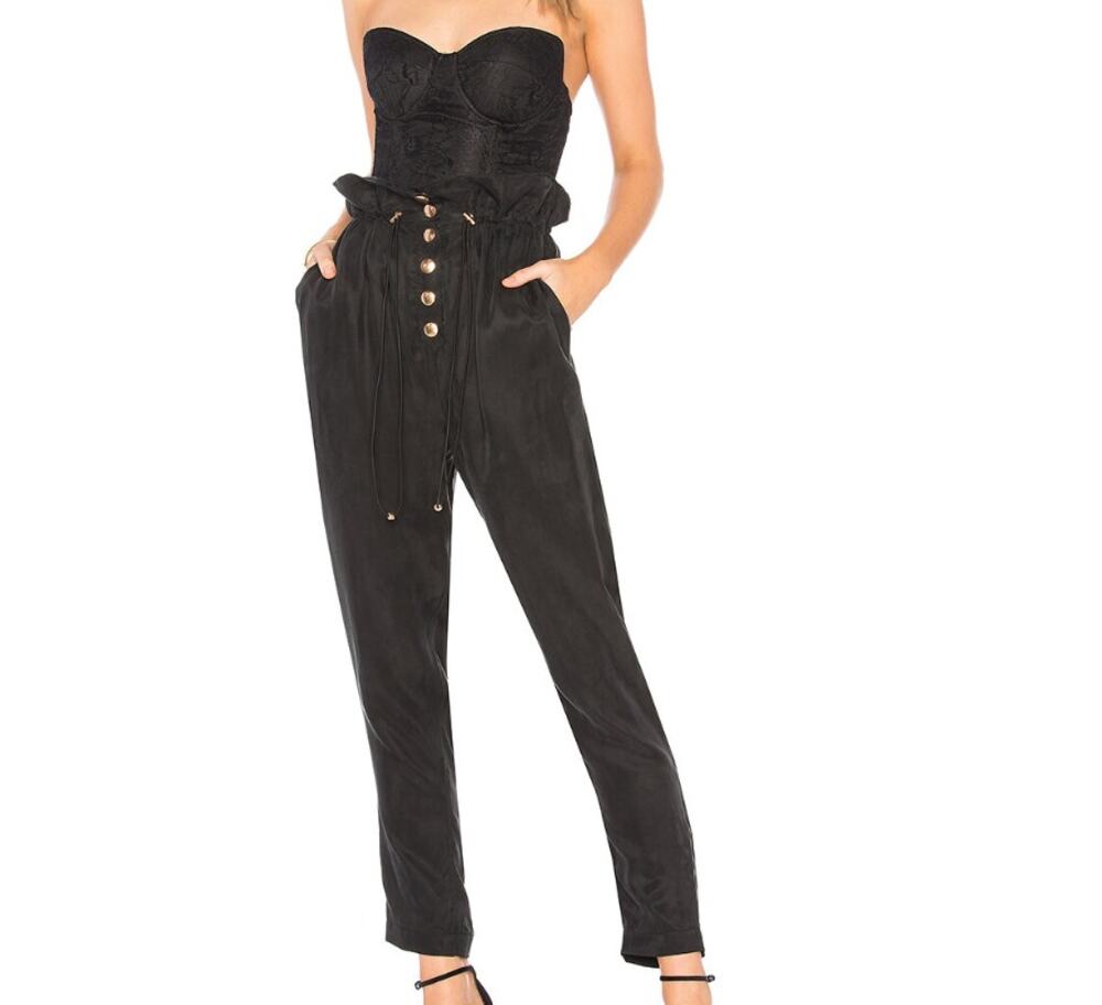 Alice McCall Black Cupro Blend Time After Pants Women's Size 0 $270